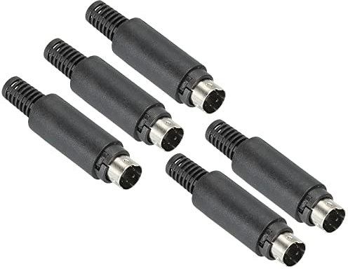 PATIKIL S-Video DIN Mini Maschio Presa 4 Spille Segnale Trasmissione per TV, DVD Giocatore 5pz