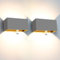 Kingwen 20W LED Außenlampe mit Bewegungsmelder Grau Wandleuchte mit Bewegungsmelder Innen/Aussen 3000K Wandleuchte Innen LED Warmweiß Rechteckig Verstellbar Abstrahlwinkel Wandlampe IP65