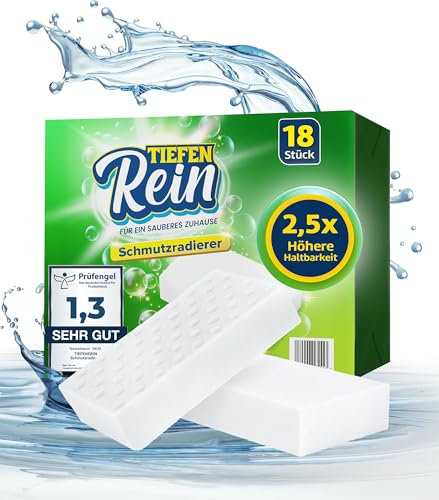 2.5X más Vida útil | Borrador Magico de Suciedad 18 Piezas - Esponja Magica | Esponja de melamina Extra Duradera | La Magic Cleaner Elimina la Suciedad de Paredes, Zapatos, cocinas y baños