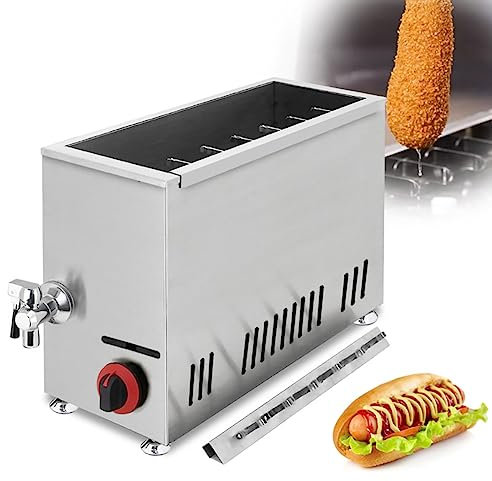 Friteuse à gaz commerciale pour fromage, hot-dog, machine à bâtonnets de saucisses, 12 pièces, équipement de friture de saucisses, température réglable