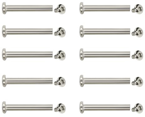 YIZITU Juego de 10 tornillos hexagonales interiores de 30/35/40/45/50 mm, remaches de reparación de ruedas de equipaje, tornillos de acero inoxidable, remaches de clavos, 40 mm., One Size