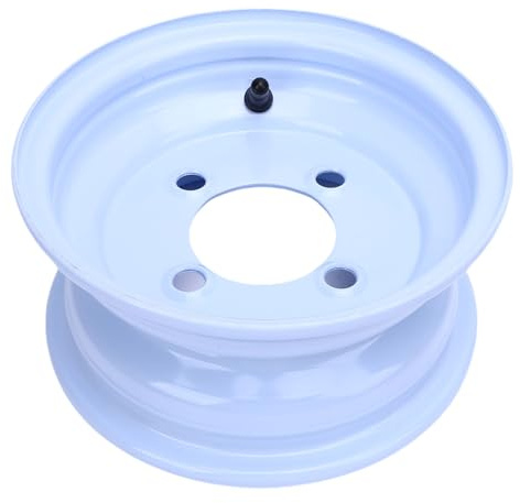 aqxreight 19x7-8 Rim REELLE ATV - Rime D'alliage en Aluminium Durable 8 Pouces avec 4 Trous de Boulon pour Go Kart, Quad, Vélo en Terre et Conduite sur la Tondeuse - Finition Blanche