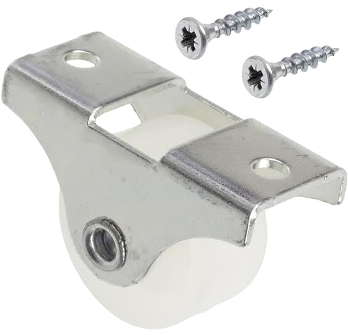 AERZETIX - Juego de 4 ruedas para muebles con base fija Ø25 mm | tornillos incluidos Ø3.5x16 mm | placa de montaje 42x18 mm | capacidad de carga 25 kg