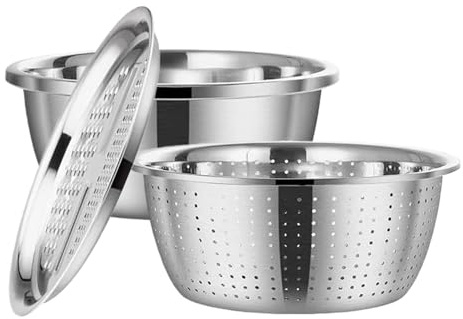 Da Cucina In Acciaio Inossidabile - 10,24 Pollici Lavaggio Delle Verdure | Grattugia Multifunzionale - Setaccio Drenante In Acciaio Inossidabile 304 Con Inserto Grattugia Per Lavare, T