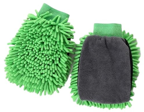 WEQYFDC Biltvättshandske mikrofiber biltvätthandskar, 5 stycken, vattentät handske, mjuk, dubbelsidig, vax, detaljborstrengöringsverktyg