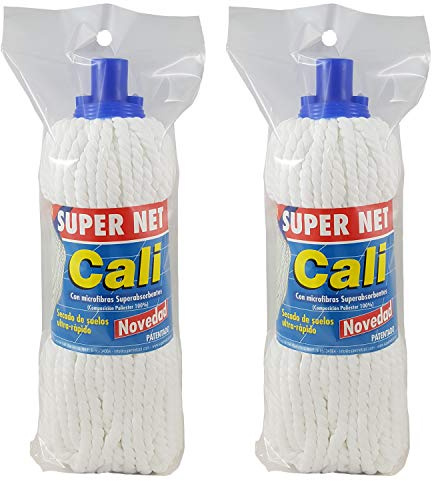 Super Net Cali Fregona de Microfibras 250 Gramos. 2 Unidades.