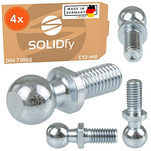 SOLIDfy® – [4x] kulkotte C13 M8 DIN 71803 Form C med gängstift galvaniserad 13 mm