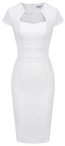 GRACE KARIN Women's Summer Cap Sleeve Solid Color Pencil Dress for Party Cocktail