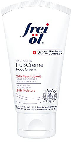 frei öl Hydrolipid FußCreme, 24h Feuchtigkeit und Regeneration der Hautschutzbarriere, gegen Hornhaut, dermatologisch getestet, vegan, 75 ml