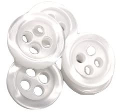 50 boutons en nacre - 5 tailles et 11 couleurs au choix - Fabriqués et expédiés d'Espagne (Blanc, 10 mm)