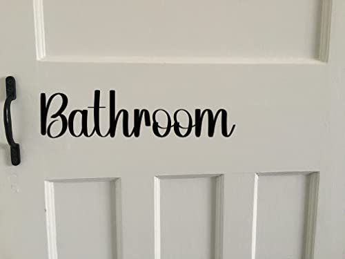 Bathroom Décor Home Door Sign Stickers - Waterproof Vinyl Decal - House Gifts - Black Wall Art - Decorative Accessory