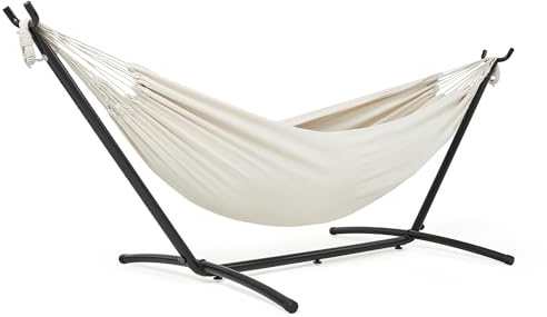 Mondeer Amaca da Campeggio con Supporto Amaca da Giardino per Esterni in Tessuto Singolo con Telaio in Metallo con Borsa Portatile e Accessori, Capacità di Carico 200 Kg, per Viaggi, Patio
