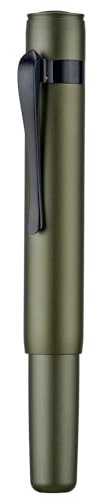 Hongdian M2 Black Forest Mini Fountain Pen, Medium Nib, Elegant Shape, Aluminium, Short Pocket Pen for Travelling (Military Green)