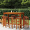 Rantry 9-TLG. Gartenbar-Set Bartisch Stehtisch Theke Bar Tresen Gartentheke Barhocker Barstuhl Gartentisch Gartenmöbel Set Essgruppe Sitzgruppe Gartenset Massivholz Akazie