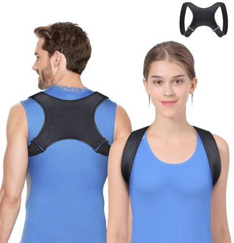 Zynxel Corrector Postura Espalda para Hombres y Mujeres, Transpirable Posture Corrector Ajustable, Corrector de Espalda Alivio del Dolor de Cuello y los Hombros.