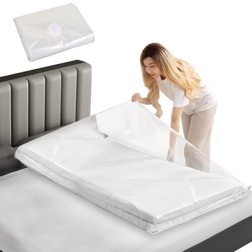 Graplan Sacchetti Sottovuoto per Materassi 240x130cm, Sacchi Sottovuoto Piumoni Riutilizzabili, Sacco Sottovuoto per Materasso, Sacchetti Sottovuoto Vestiti Spazio di Risparmio