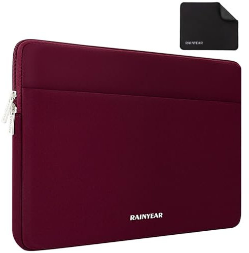 RAINYEAR 15,6 pollice cassa del manicotto del computer portatile compatibile con la maggior parte 15,6 Pollice Chromebook Ultrabook, 16 pollice Ultra sottile lunetta del computer portatile, Rosso