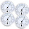 4 Stück Thermometer Hygrometer, 58mm Präzisions Thermo-Hygrometer, Zimmerthermometer, Temperatur und Luftfeuchtigkeitsmesser Geeignet für Haushalt, Innenbereich, Seniorenzimmer, Babyzimmer usw