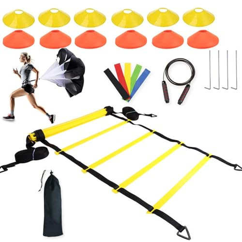 Attrezzatura per allenamento di calcio, set per allenamento di agilità di velocità | Allenamento di agilità per allenamento di calcio regolabile | Set da allenamento per l'agilità di lunga durata per