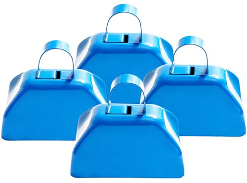 4PCS Cow Bell with Handle, 3 Inch Cowbells for Sporting Events, Cow bells Noise Makers Cheering Bell for Football Games, Stadiums, Halloween Gifts, Graduation Party Hand Chime Musical Instrument