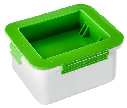 Genérico Food Press Filler - Squeador De Alimentos Blancos 16x14x8.5 Cm con Bandeja, Drenador Alimentos, Fabricante Paneer, Prensa Fácil | Herramienta Cocina para Cocción Saludable, Picnics, Acamp