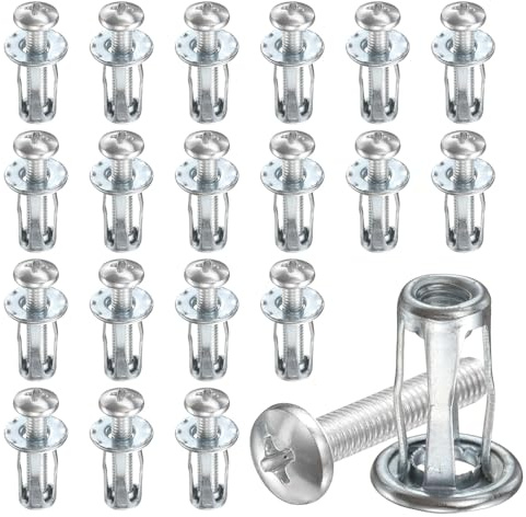 PATIKIL 30 dadi a petalo a vite di espansione, M5 x 25, tasselli cavi per porte, per rivestimento in alluminio, tubi in acciaio, lamiera di plastica, cartongesso, lamiera di zinco, tonalità argento