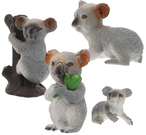 ifundom 4 pezzi Koala Modelli Realistici per Decorazioni Torte e Giardini Fatati Miniature Sicure per Figure Animali Dettagliate per Feste di Compleanno e Progetti DIY Terrariums