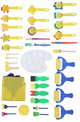RASTKY Kit Completo de Cepillo de Rodillo para Herramientas de Graffiti, 36 Uds., para Niños, Educación Cognitiva del Color