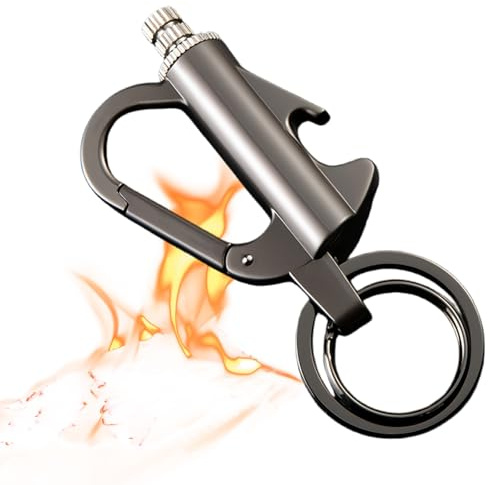 3-in-1 Permanent Match Infinity Ligh/ter with Multitool Keychain Bottle Opener, Ligh/ter Keyring,Metal Match Survival Ligh/ter, Reusable Waterproof Keychain Ligh/ter for Camping,Multifunctional