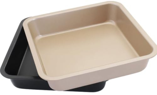 DOITOOL Teglia Quadrata per Forno in Acciaio al Carbonio Antiaderente Facile da Pulire per Casa e Pasticceria