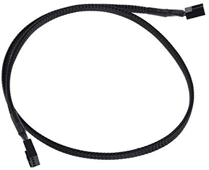 Phobya Stecker auf Stecker PWM 4-polig – 60 cm – Schwarz Kabel für Lüfter & Adapter