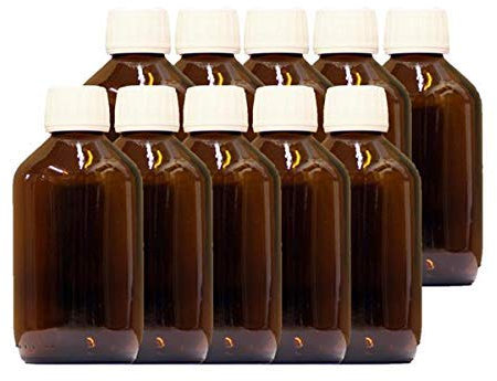 NaturGut 10 x 250 ml Braunglasflaschen | Apothekerflaschen aus Braunglas mit PP28 Originalitätsverschluss | Laborflaschen für Öle, Tinkturen & DIY | 10er Set
