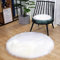 KAIHONG Kunstfell Schaffell Stil Teppich (60 x 60 cm) Faux Fleece Stuhlbezug Sitzpolster Weich Flauschig Shaggy Bereich Teppiche Für Schlafzimmer Sofa Boden (Weiß, 45 - Runde)