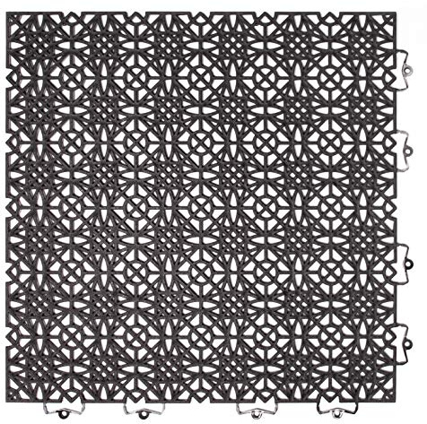 andiamo Terra Sol Piastrelle per terrazze, sistema a clic, pannelli in plastica per balcone ed esterni, rivestimento resistente alle intemperie, 5 m², nero