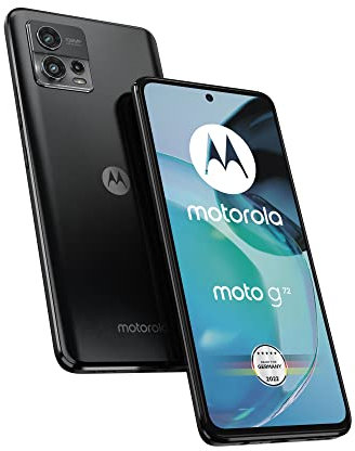 Motorola Moto G72 - Smartphone (pantalla 6,6 FHD+, cámara de 108 MP, 6/128 GB, 5000 mAh, Android 12), color gris meteorite, incluye funda protectora y adaptador para coche