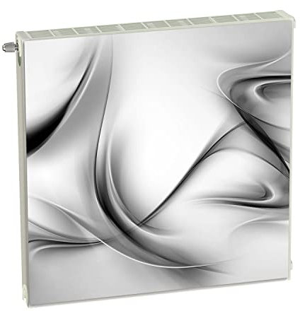 Magnet Heizkörperverkleidung Heizkörperabdeckung Grau Abstrakt 60x60 cm Heizung Abdeckung Verkleidung Magnetische Abdeckmatte Kühlschrank aus Einem Flexiblen Magneten Digitaler Aufdruck