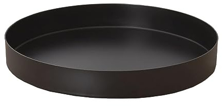 Black Round Metal Candle Holder Tray, Decorative Serving Tray for Modern Farmhouse Home Decorations (7.8)
