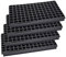 Garronda Anzuchtplatte mit Untersetzer mit 112 Pflanzlöchern Anzucht Schale Pflanzschale Gewächshaus Keimschale Stabiles Set GD-0066 (53x32 cm; Schwarz; 4 Stück)