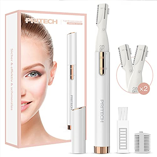 Eyebrow Razor, Facial Hair Remover for Women, Battery-Power Eyebrow Trimmer | Face Razor with 2 Replaceable Blades Face Razor, eyebrow trimmer women for Face, Lips, Chin and Body