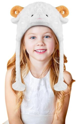 CHONGQILAO Sombrero de Animal de Peluche, Sombrero de Peluche Gorro de Animal, Sombreros Divertidos Gorros Graciosos, Felpa Gorro de Invierno para Cosplay, Cumpleaños, Halloween, Carnaval, Navidad