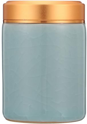 KESYOO Ceramic Tea Storage Jar with Lid, Sealed Mini Canister