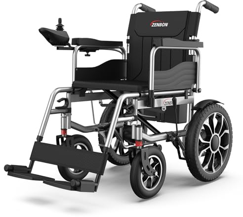 Sedia a Rotelle Elettrica Pieghevole: 30 KM Sedia a Rotelle Elettrica Leggero Esterni per Anziani con Pneumatici di Grandi Dimensioni - Carrozzina Elettrica fino a 150 kg