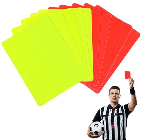 HJZHII 10 carte per arbitri di calcio, carte rosse e gialle, strumento per arbitri di calcio, carte disciplinari, carte da calcio per allenamento e giochi