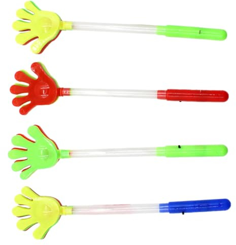 4Pcs Luminous Plastic Hand Clapper Toy for Boys and Girls Party Cheers | Loud Noise, Glowstick Effect, Christmas Entertainment Supplies, Selection