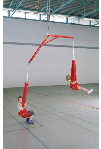 Sport-Thieme Schaukelwippe Mobil | Fördert Koordination und Kommunikation, entgegengesetzte Sitzhöhen | Mit Kugellager-Drehhaken und Sicherungsseil | 20 kg | Indoor | Ab 6 Jahren