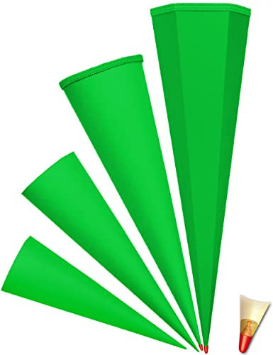 Schultüte - Rohling - GRÜN Größenwahl - 35 cm bis 100 cm 6-eckig - OHNE Tüll Abschluß - mit Holzspitze___ Zuckertüte ALLE Größen - Roth - zum Basteln, Be..