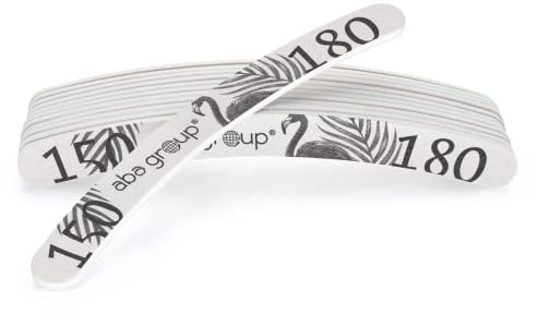 ABA GROUP 10 unidades Lima de uñas profesional plátano 150/150 Standard, de doble cara, lima de uñas para uñas de gel, limas desechables, juego de diferentes formas de grano, resistente al desgaste