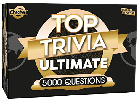 Cheatwell Games Top Trivia Ultimate, Quiz Game - 5000 Questions to Test Your Knowledge & Memory on Music, Film, Tv, Science, Food, Drink, General Knowledge, for Ages 14 Plus