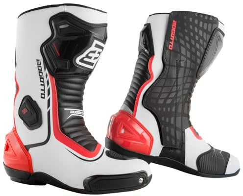 Bogotto Race-X Bottes de moto, blanc/noir/rouge, 47