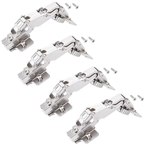 SOTECH 4 Stück Weitwinkelscharniere T52 Innenanschlag 165° Weitwinkel-Topfband mit Soft-Close Topfscharnier inkl. Montageplatte